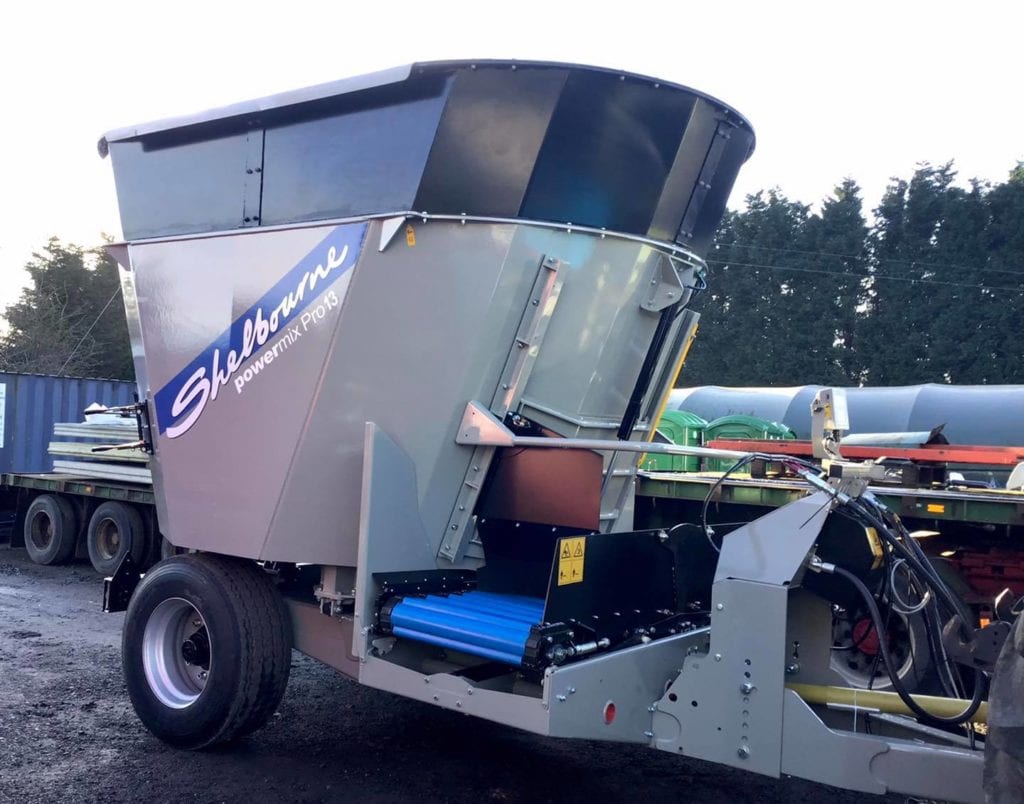 A trailer with the SHELBOURNE REYNOLDS DIET FEEDERS attached.